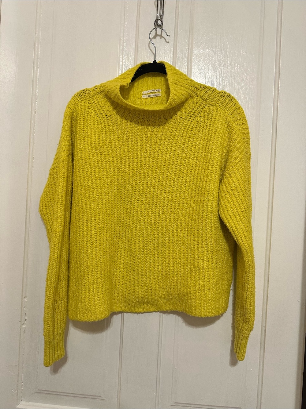 Anthropologie Chunky Cowl Neck Sweater in Yellow